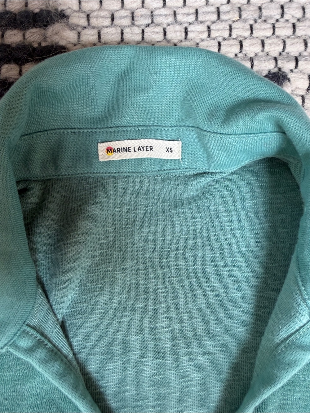 Marine Layer Teal Short-Sleeve Terry Polo - Picture 2 of 2